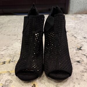 Madden Girl Black Perforated Ankle Booties